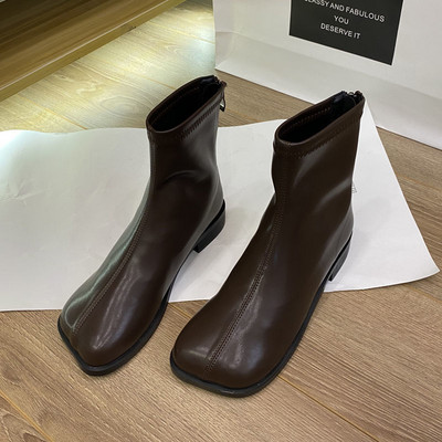 Sieviešu apavi ar vidēji papēžiem 2021. gada jauns ziemas dizainers, mājīga kleita, sniega zābaki.