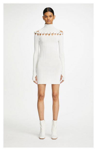 Dion Lee Jesen 2022. Sprijeda Straga Šuplji džemper na ramenima Pletena linija Pulover s dugim rukavima Polu dolčevita Slim Fit Pletivo