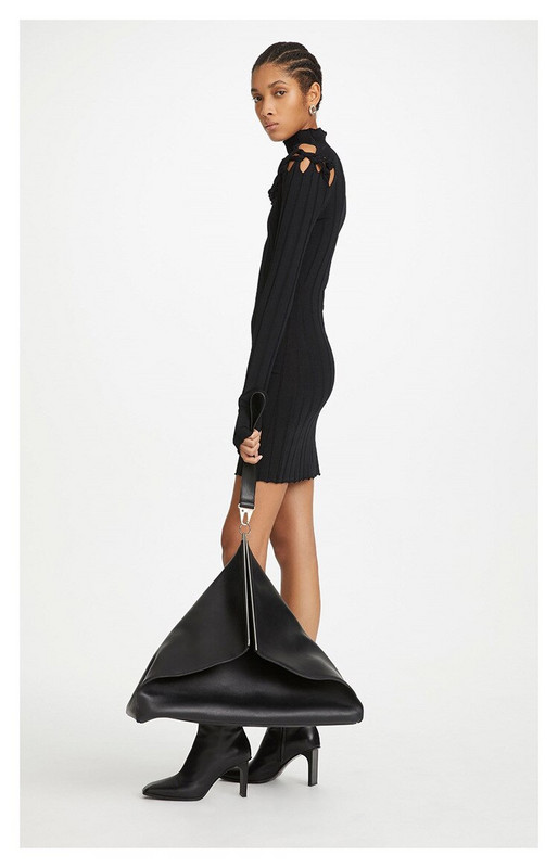 Dion Lee Jesen 2022. Sprijeda Straga Šuplji džemper na ramenima Pletena linija Pulover s dugim rukavima Polu dolčevita Slim Fit Pletivo