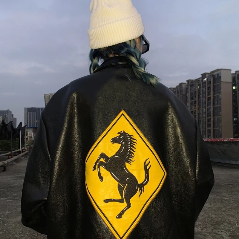 Ανδρικό μπουφάν Hip Hop Bomber Δερμάτινο κολεγιακό μπουφάν με κέντημα 2021 Fashion Casual College Μπουφάν Unisex Παλτό μπέιζμπολ