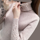 C.New S Γυναικείο πουλόβερ ζιβάγκο μόδας πλεκτά μαλακά casual πουλόβερ Γυναικεία πλεκτά πουλόβερ Chic ζεστά γυναικεία πουλόβερ