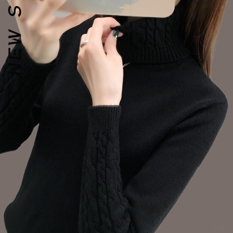 C.New S Γυναικείο πουλόβερ ζιβάγκο μόδας πλεκτά μαλακά casual πουλόβερ Γυναικεία πλεκτά πουλόβερ Chic ζεστά γυναικεία πουλόβερ