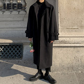 IEFB vīriešu ziemas jauns vilnas un maisījumu mētelis, garais mētelis korejiešu stilā, sabiezināts, brīvs, vienrindu mētelis 9Y8453