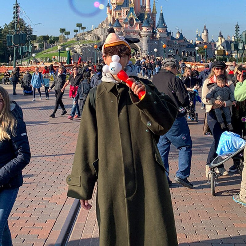 IEFB vīriešu ziemas jauns vilnas un maisījumu mētelis, garais mētelis korejiešu stilā, sabiezināts, brīvs, vienrindu mētelis 9Y8453