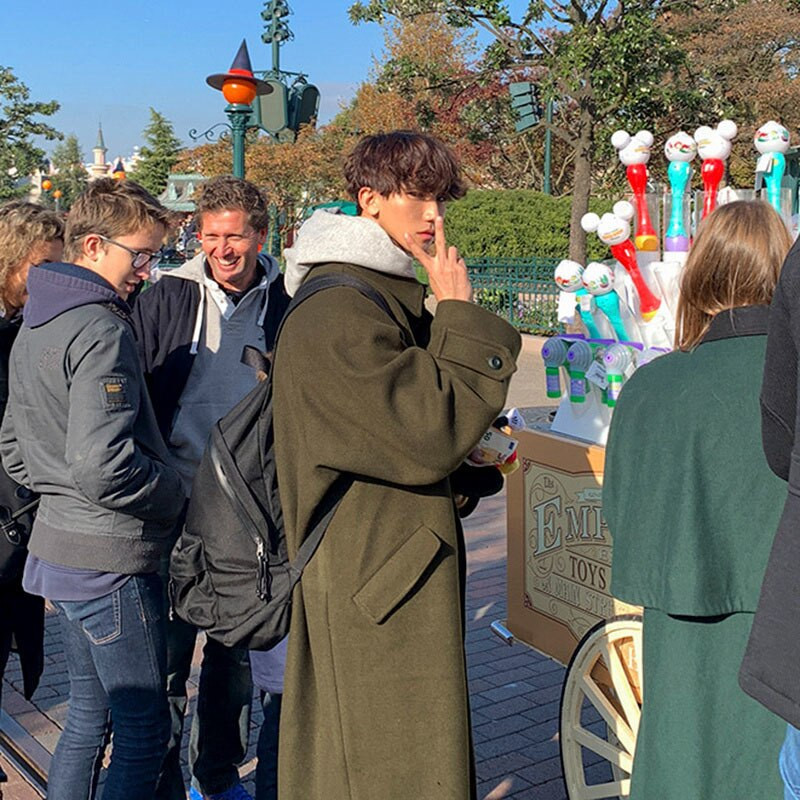 IEFB vīriešu ziemas jauns vilnas un maisījumu mētelis, garais mētelis korejiešu stilā, sabiezināts, brīvs, vienrindu mētelis 9Y8453