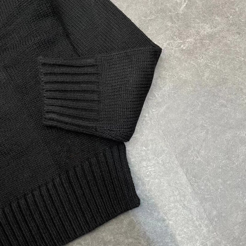 Πουλόβερ Bear Γυναικεία Χειμερινά Ρούχα RL Κορεάτικη μόδα Πλεκτό Unisex Πουλόβερ με ζιβάγκο Πουλόβερ μαλλί + κασμίρ παλτό