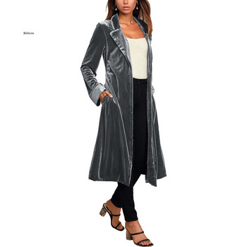 Ζακέτα Ζακέτα Delicate Soft Long Windbreaker Coat Νέο παλτό παλτό hot sale χρυσό βελούδινο μακρύ αντιανεμικό