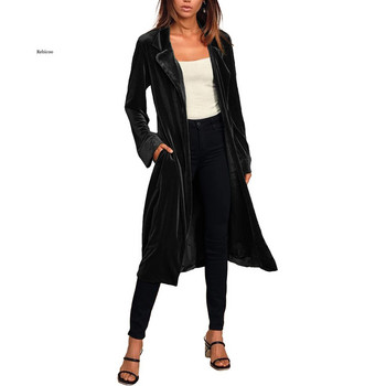 Ζακέτα Ζακέτα Delicate Soft Long Windbreaker Coat Νέο παλτό παλτό hot sale χρυσό βελούδινο μακρύ αντιανεμικό