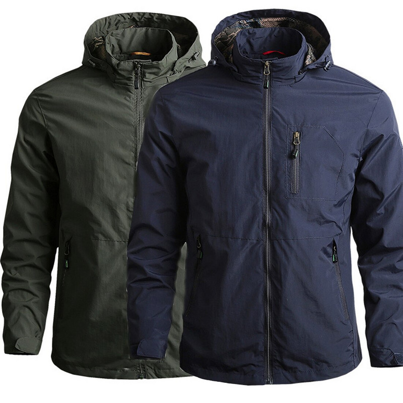 2021. gada militārā jaka vīriešiem brīvā dabā, ikdienas vējjaka, vēja necaurlaidīga ūdensnecaurlaidīga jaka vīriešiem, elpojošs mētelis ar kapuci ar kabatām
