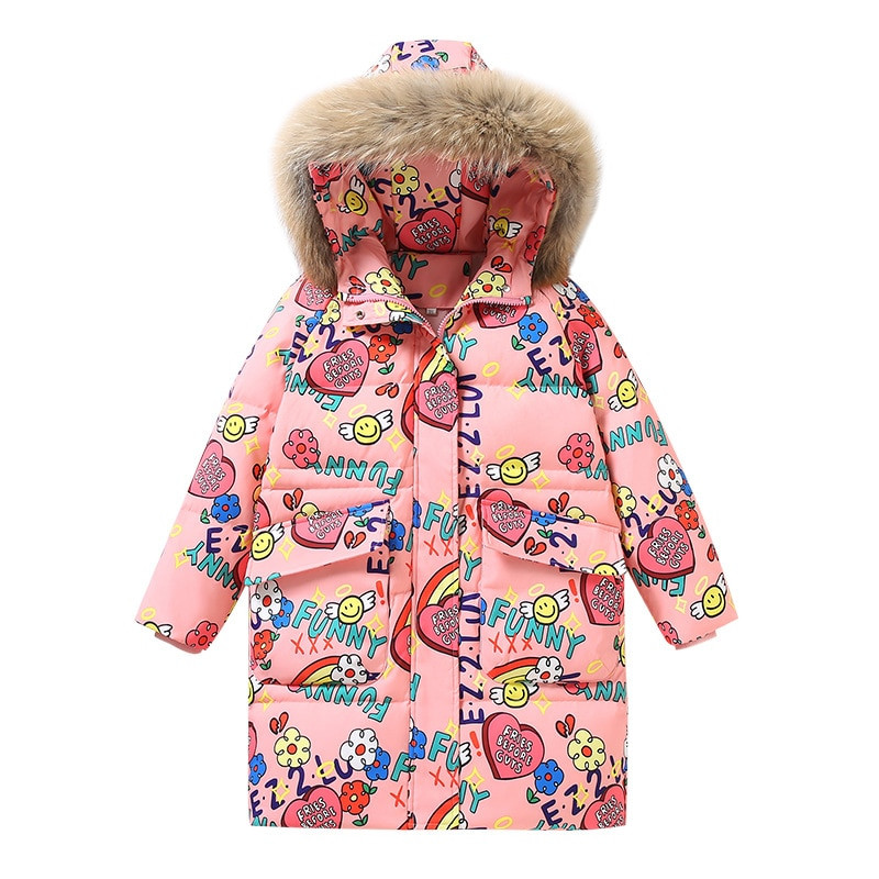 Ziemas jaka 2021 Jauni silti dūnu mēteļi meitenēm vidēja garuma biezināta studentu dūnu jaka bērniem, sniega tērpi, apģērbi TZ67