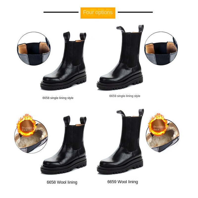 Ženske Chelsea čizme  veće veličine Čizme s platformom na dimnjak Ženske jesenske čizme Zimske tople cipele