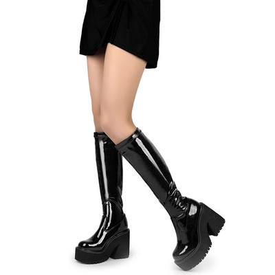 Γυναικείες μπότες πλατφόρμας 2022 χειμερινού γοτθικού στιλ Punk Office Γυναικεία μόδα Άνετα Cool γυναικείες μπότες Παπούτσια Μεγάλο μέγεθος 43