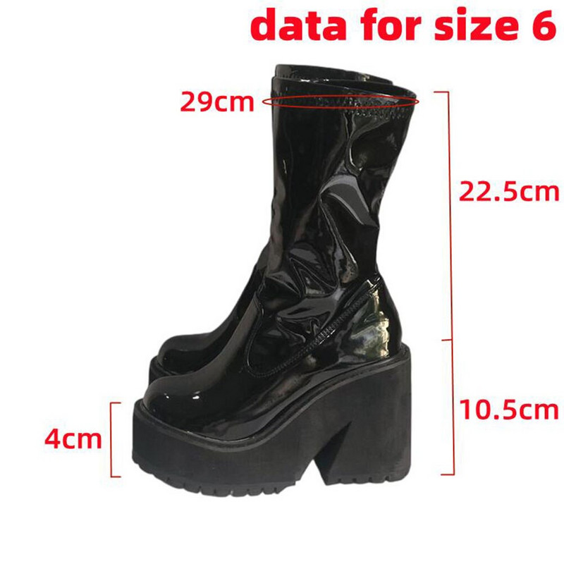 Γυναικείες μπότες πλατφόρμας 2022 χειμερινού γοτθικού στιλ Punk Office Γυναικεία μόδα Άνετα Cool γυναικείες μπότες Παπούτσια Μεγάλο μέγεθος 43