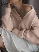 Πλεκτά γυναικεία πουλόβερ πουλόβερ με γιακά πόλο μόδα Φαρδιά κασμίρ Γυναικείο πουλόβερ 2022 Νέα casual μακρυμάνικα μπλουζάκια