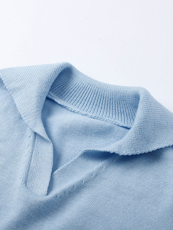 Πλεκτά γυναικεία πουλόβερ πουλόβερ με γιακά πόλο μόδα Φαρδιά κασμίρ Γυναικείο πουλόβερ 2022 Νέα casual μακρυμάνικα μπλουζάκια