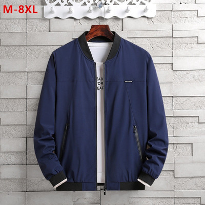 Jachetă Bomber Bărbați Dimensiune Plus 5XL 6XL 7XL 8XL Jachetă Windbreaker Bărbați Negru Roșu Lângă Guler Baseball Haine de Toamnă Coreeană Paltoane