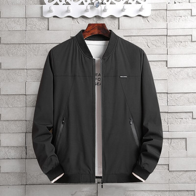 Bomber jaka vīriešu liela izmēra 5XL 6XL 7XL 8XL vējjaka jaka melna vīriešu sarkana vaļīga beisbola apkakle korejiešu rudens apģērbu mēteļi