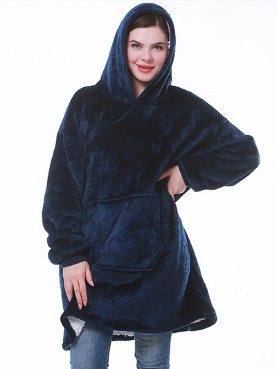 Negabaritiniai megztiniai Megztiniai Moteriški Žieminiai megztiniai Fleece Milžiniška TV antklodė su rankovėmis Megztinis Negabaritinis moteriškas megztinis Sudaderas