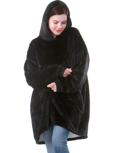 Negabaritiniai megztiniai Megztiniai Moteriški Žieminiai megztiniai Fleece Milžiniška TV antklodė su rankovėmis Megztinis Negabaritinis moteriškas megztinis Sudaderas