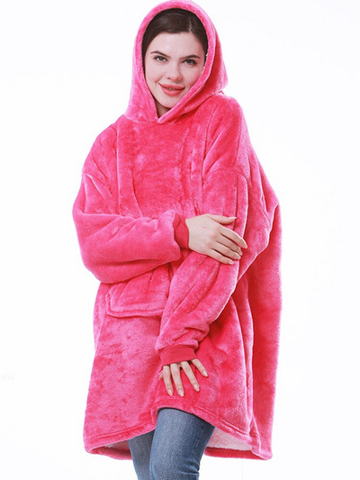 Negabaritiniai megztiniai Megztiniai Moteriški Žieminiai megztiniai Fleece Milžiniška TV antklodė su rankovėmis Megztinis Negabaritinis moteriškas megztinis Sudaderas