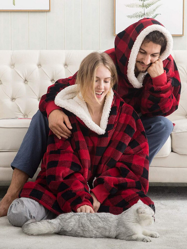 Negabaritiniai megztiniai Megztiniai Moteriški Žieminiai megztiniai Fleece Milžiniška TV antklodė su rankovėmis Megztinis Negabaritinis moteriškas megztinis Sudaderas