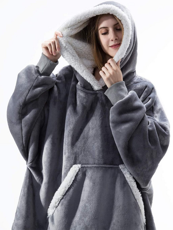 Negabaritiniai megztiniai Megztiniai Moteriški Žieminiai megztiniai Fleece Milžiniška TV antklodė su rankovėmis Megztinis Negabaritinis moteriškas megztinis Sudaderas