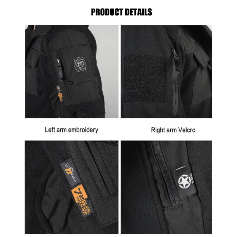 Nova muška jakna s kapuljačom na patentni zatvarač, nova taktička taktička samostojeća kragna, uski kroj, topla vunena jakna s mekim šavovima