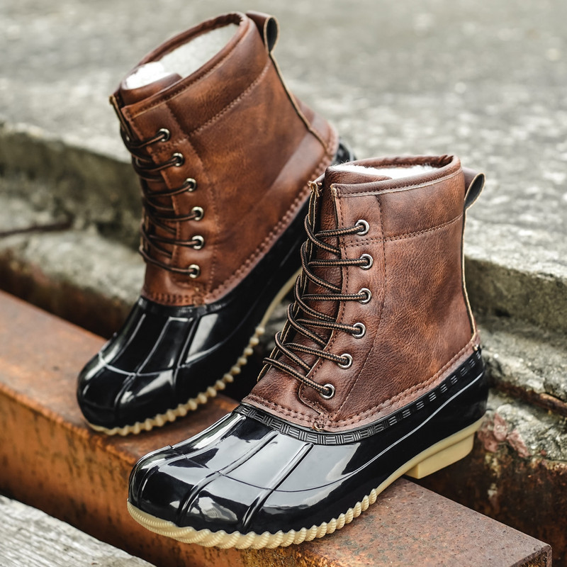 MARSON Női Hócsizmák Téli Melegen Tartó Kacsacsizmák Vízálló csúszásmentes gumi Esőcipők Női divatos női alkalmi cipők