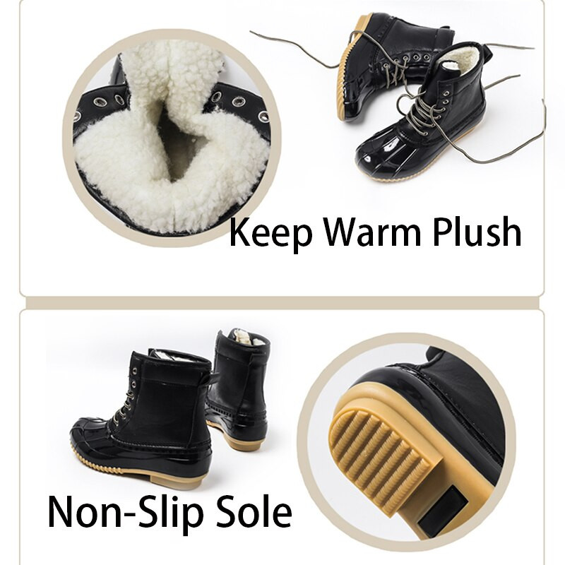 MARSON Női Hócsizmák Téli Melegen Tartó Kacsacsizmák Vízálló csúszásmentes gumi Esőcipők Női divatos női alkalmi cipők