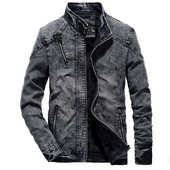 Džinsu jaka Vīriešu ziemas plus samta silts džinsa mētelis Mode Classic Retro Slim džinsu jaka ikdienas džinsa vīriešu apģērbi S-3XL