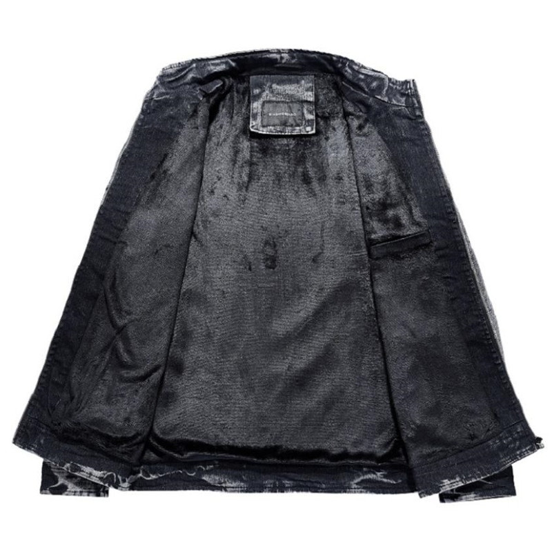 Farmer dzseki férfi téli plusz bársonyos meleg farmerkabát divat klasszikus retro vékony farmer dzseki alkalmi farmer férfi ruházat S-3XL