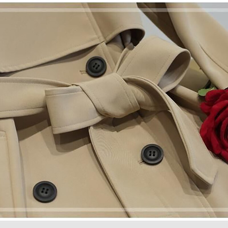 Női árokkabát, hosszú őszi, 2021, új koreai karcsú öves széldzseki, kiváló minőségű, karcsúsított gallérral, nagyobb méretű irodai női kabáttal