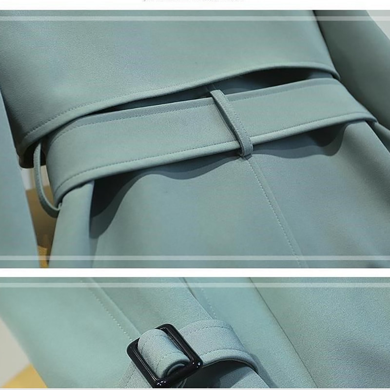 Női árokkabát, hosszú őszi, 2021, új koreai karcsú öves széldzseki, kiváló minőségű, karcsúsított gallérral, nagyobb méretű irodai női kabáttal