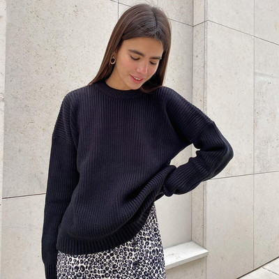 Μονόχρωμα Βασικά Γυναικεία Πουλόβερ Πουλόβερ Άνετο μαλακό πλεκτό πουλόβερ Γυναίκα Χειμώνας 2022 Simple Casual O λαιμόκοψη