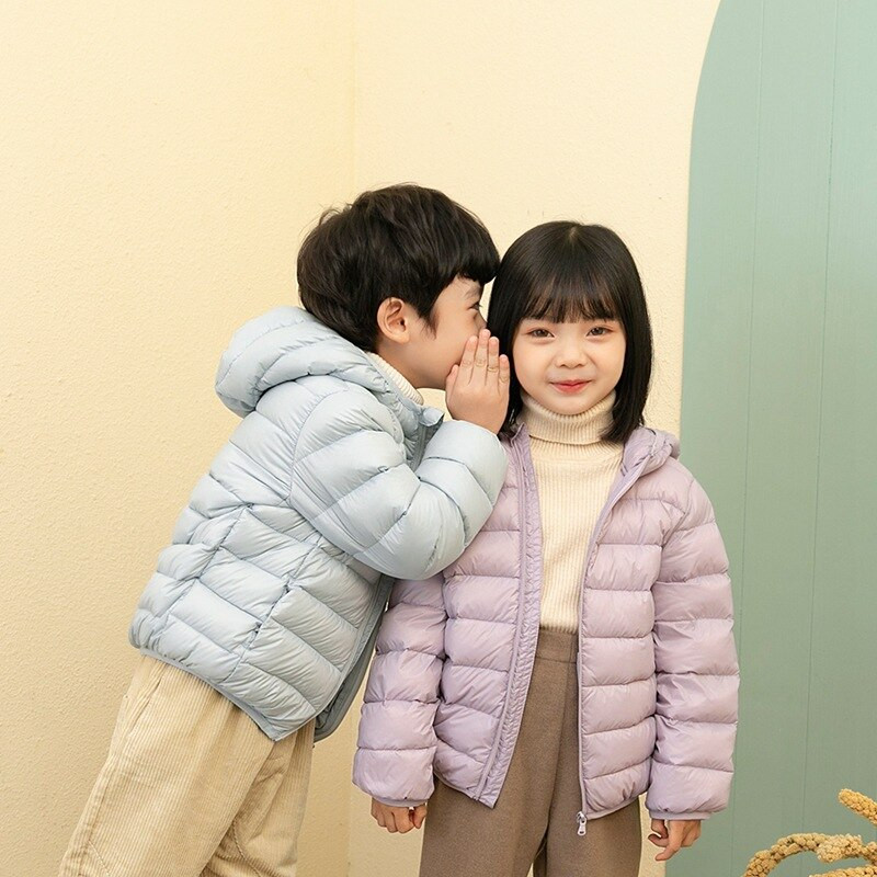 2022 Παιδικό White Duck Down Boys Παιδικό παλτό για κορίτσι φθινόπωρο -Χειμώνας Νέα Ζεστά Ρούχα Χρώμα Καραμέλας 2-16Y Ανοιχτό εφηβικό παλτό