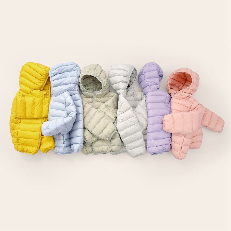 2022 Παιδικό White Duck Down Boys Παιδικό παλτό για κορίτσι φθινόπωρο -Χειμώνας Νέα Ζεστά Ρούχα Χρώμα Καραμέλας 2-16Y Ανοιχτό εφηβικό παλτό