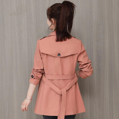 Ανοιξιάτικη φθινοπωρινή καμπαρντίνα Γυναικεία διπλό στήθος Slim Casual Outwear Γυναικεία αντιανεμική επένδυση με ζώνη Μακρυμάνικα παλτό Mujer