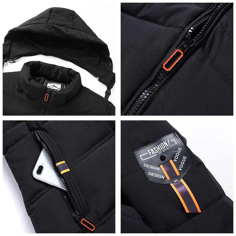Vīriešu ziemas parki 2022. gads, jauni vēja necaurlaidīgi silti, biezi parki jakas mētelis vīriešu rudens virsdrēbes modes klasiskās ikdienas parkas ar kapuci vīriešiem