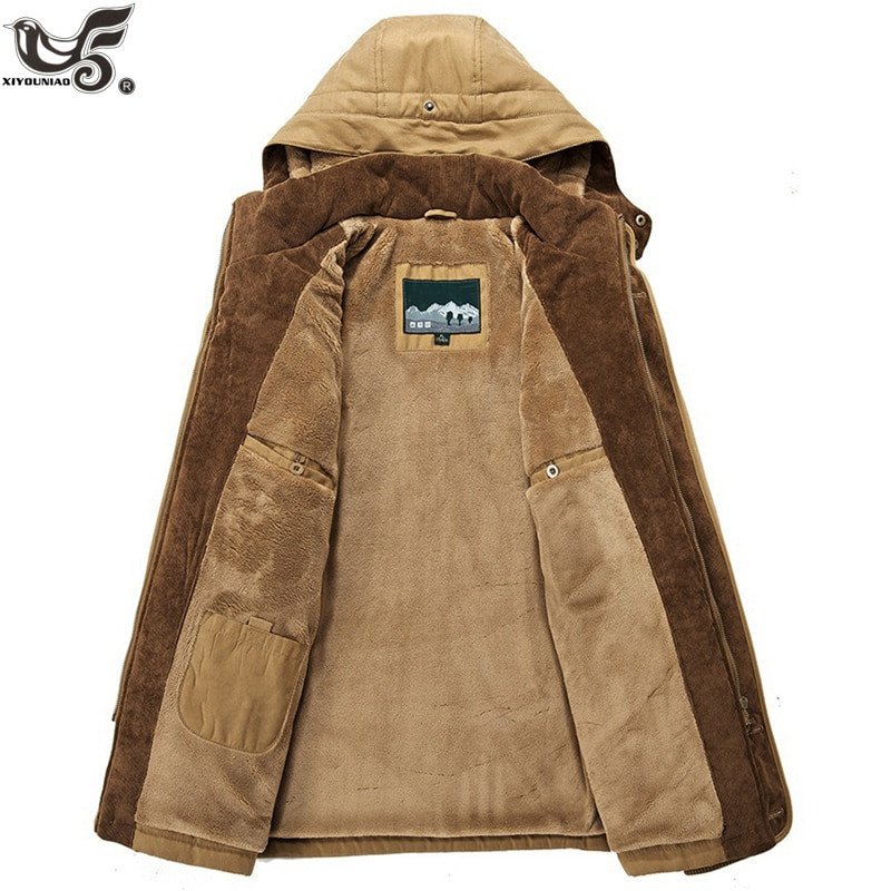 Επώνυμα Χειμερινό Μπουφάν Ανδρικό Μέγεθος 5XL 6XL Ζεστό χοντρό αντιανεμικό υψηλής ποιότητας φλις βαμβακερή επένδυση Στρατιωτικό παλτό