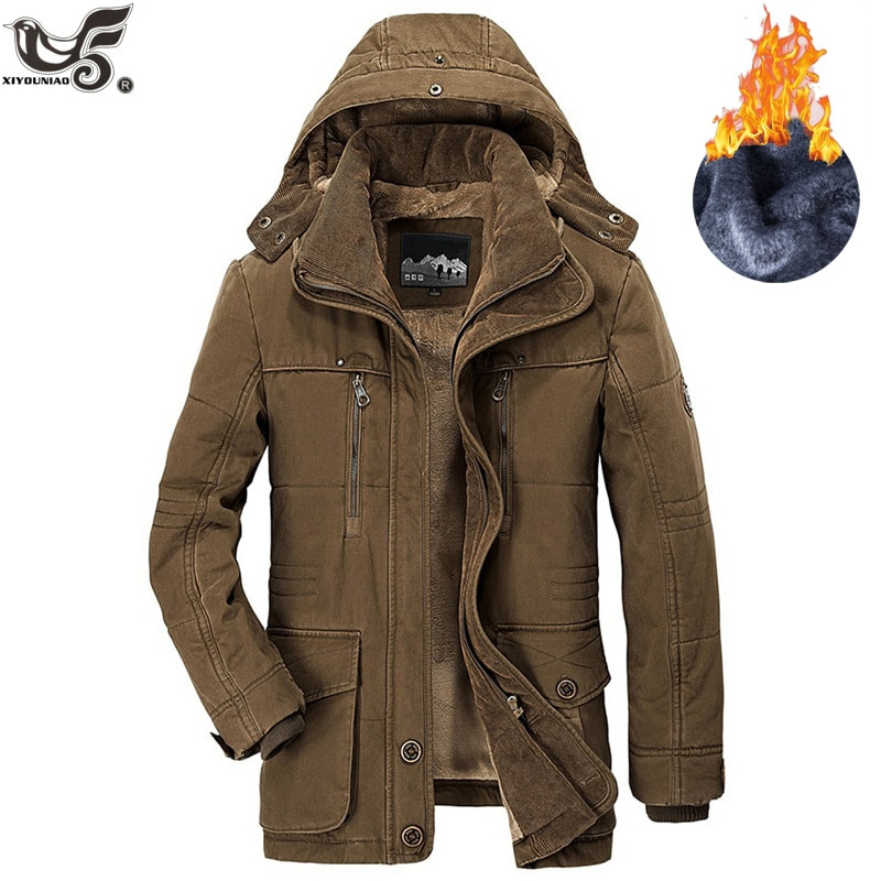 Επώνυμα Χειμερινό Μπουφάν Ανδρικό Μέγεθος 5XL 6XL Ζεστό χοντρό αντιανεμικό υψηλής ποιότητας φλις βαμβακερή επένδυση Στρατιωτικό παλτό