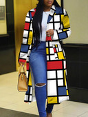 Γυναικεία καμπαρντίνα φθινοπώρου Χρώμα καρό μακριά μανίκια Φθινοπωρινή casual μόδα Κομψή με τσέπες Εξωτερικά ρούχα 2022 Γυναικεία ρούχα