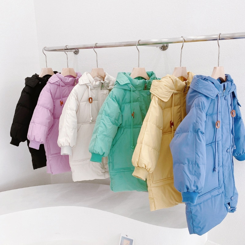 Zimska podebljana i produžena topla dječja donja jakna Deblja donja jakna za dječake koju morate imati za izlaske