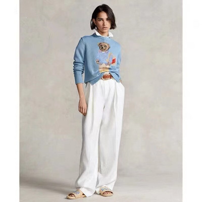 2022 m. Naujas animacinis filmukas RL Bear Moteriškas žieminis rūbai Madingi ilgomis rankovėmis megztiniai megztiniai Medvilninis paltas Nemokamas pristatymas