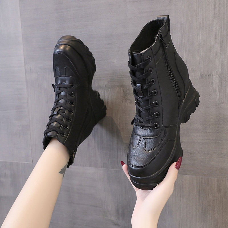 Γυναικεία Χειμερινά Μποτάκια Πλατφόρμας Γυναικεία Μαύρα Keep Warm Αντιολισθητικά Κοντά μποτάκια για Γυναικείες Λευκά μποτάκια μέχρι τον αστράγαλο Outdoor casual παπούτσια Νέα