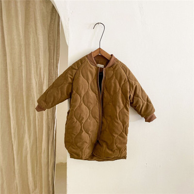 Nova zimska dječja moda za ležerne prošivene kapute srednje dužine za dječake i djevojčice iz 2021., debela topla duga gornja odjeća za trenč