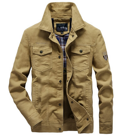 Lielizmēra 6XL 7XL 8XL Rudens militārā pilota bumbvedēja Varsity jaka vīriešu 100% kokvilnas ikdienas ielas apģērba biznesa mēteļi ar vairākām kabatām