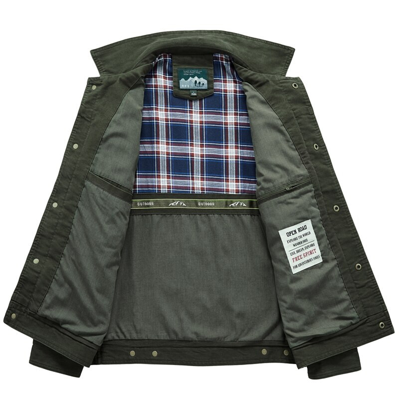 Lielizmēra 6XL 7XL 8XL Rudens militārā pilota bumbvedēja Varsity jaka vīriešu 100% kokvilnas ikdienas ielas apģērba biznesa mēteļi ar vairākām kabatām