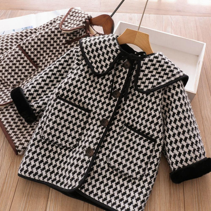 Χειμωνιάτικο παλτό για κορίτσια από ψεύτικη γούνα Παιδικό καρό χοντρό βελούδο μπουφάν πανωφόρι για κορίτσια Toddler Parka Baby Girl Χειμερινά Εξωτερικά ρούχα