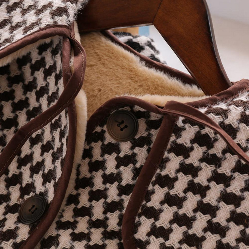 Χειμωνιάτικο παλτό για κορίτσια από ψεύτικη γούνα Παιδικό καρό χοντρό βελούδο μπουφάν πανωφόρι για κορίτσια Toddler Parka Baby Girl Χειμερινά Εξωτερικά ρούχα