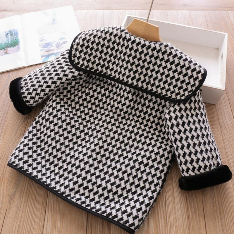 Χειμωνιάτικο παλτό για κορίτσια από ψεύτικη γούνα Παιδικό καρό χοντρό βελούδο μπουφάν πανωφόρι για κορίτσια Toddler Parka Baby Girl Χειμερινά Εξωτερικά ρούχα